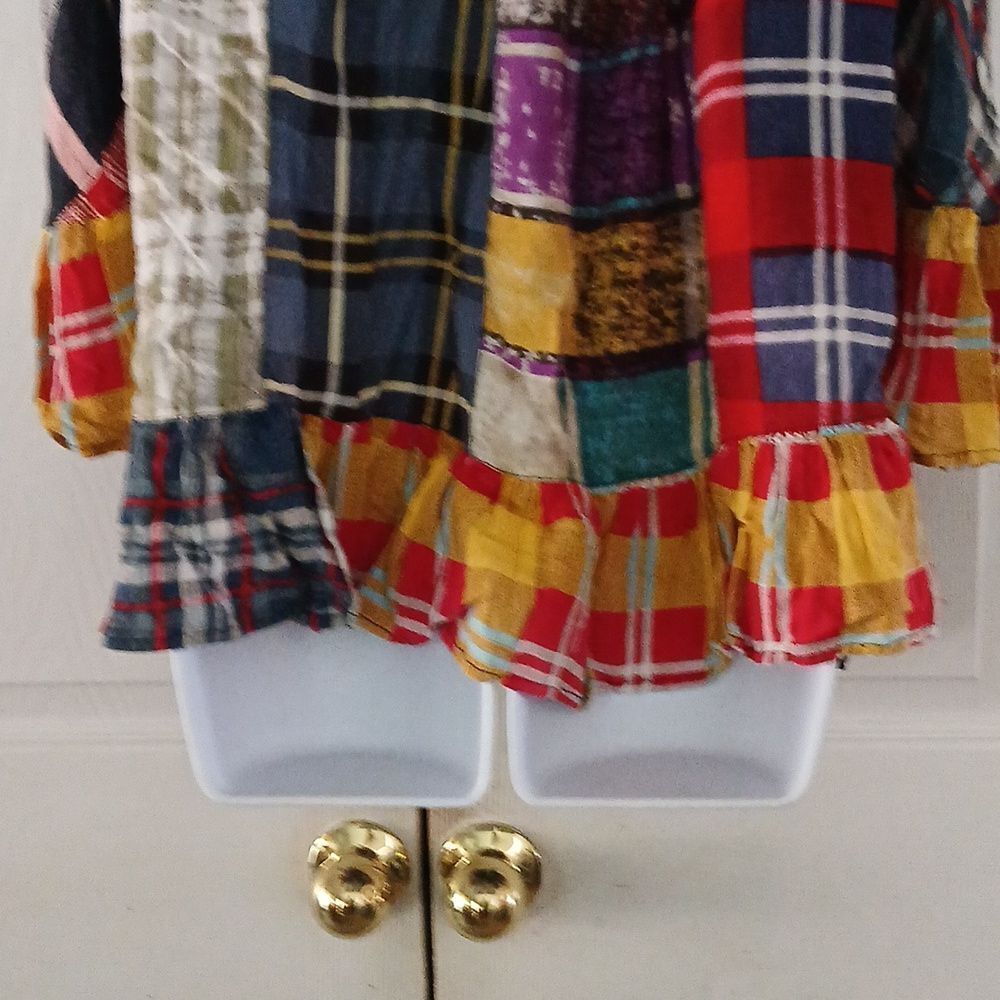 Sacred Threads Patchwork Boho Hippie Wide Bell Sl… - image 6